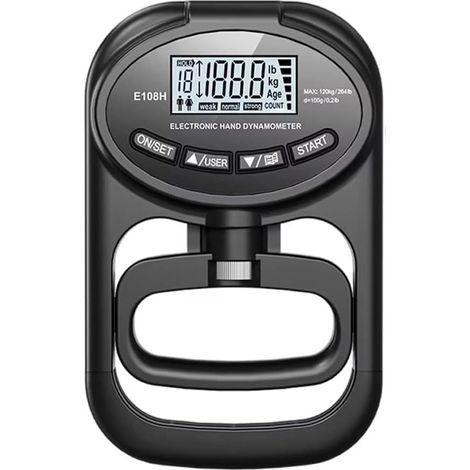 Dynamomètre à Main Numérique pour Musculation des Mains, 120 Kg, Testeur de Renforcement de la Poignée Électronique Rechargeable avec Écran LCD (1/5)