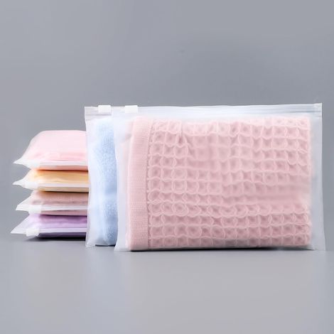 Storage Bag, 25 Pieces 20 x 14 cm, Transparent Frosted Bag for Socks, Stationery (1/5)