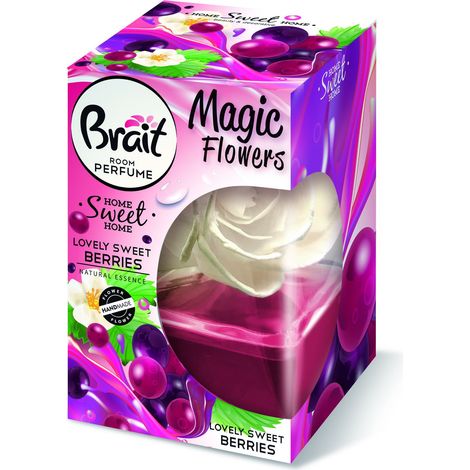 Deodorante per ambienti decorativo Brait Magic Flower, fragranza di frutti di bosco dolci e deliziosi, 75 ml