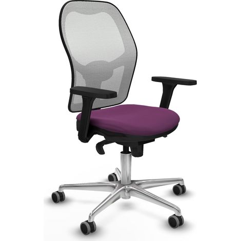 Jorquera sincro malla blanca similpiel morado brazos 3D base aluminio ruedas 65mm engomada (1/5)