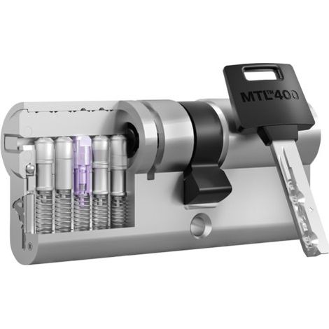 Cylindre 2 entrées Classic Pro Mul-T-Lock - Laiton nickelé - Haute sûreté - Longueur 31 x 31 mm