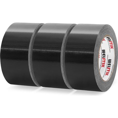 Ruban Adhésif Toilé Noir, Lot de 3 Rouleaux (48 mm x 27 m) (1/5)
