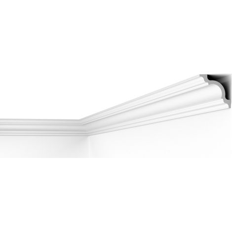 Moulure de plafond polystyrène 80 x 80 x 2000 – Installation facile dans cuisines et salles de bains – Légère et peignable – Decoflair
