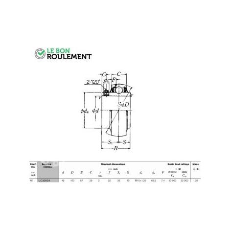 Roulement de palier UC309-NSK