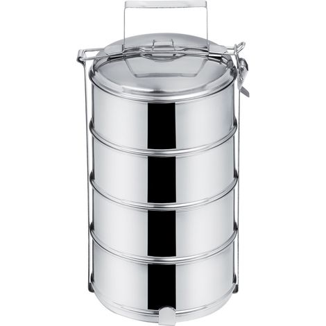 STEEL METHOD 4-Etagen-Thermoskanne für Lebensmittel, 4 x 1,3 l