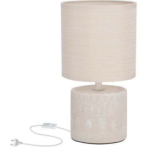 Lampe à poser beige céramique abat-jour E14 Candellux (1/3)