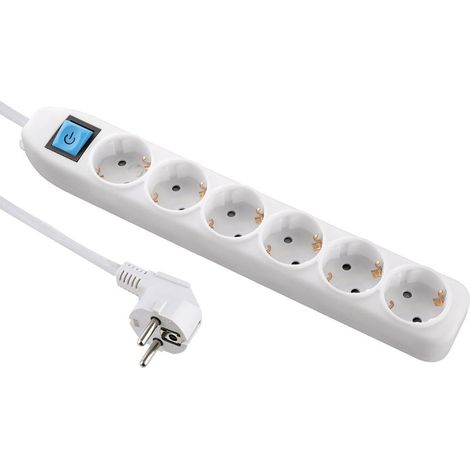 Multiprise 6 Pliage avec Interrupteur, Câble 1.5 M, Multiprises Multiples, Prise de Table Blanc (1/3)