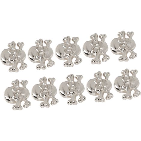 50 ensembles de clous décoratifs gothiques élégants et raffinés, ornés de têtes de mort, à réaliser soi-même et adaptés à la confection de ceintures de chaussures en argent. (1/5)