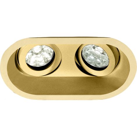 Spot DECO GU10 rond 2 têtes orientable, doré IP20 - EUROPOLE - 27870 (1/4)