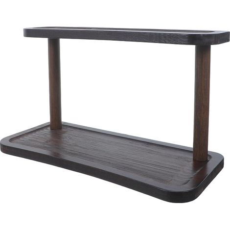 2-Tier Bamboo Storage Shelf for Organizing Cosmetics and Perfumes, Space-Saving Design, Wide Base and Smooth Finish for Bathroom (1/5)