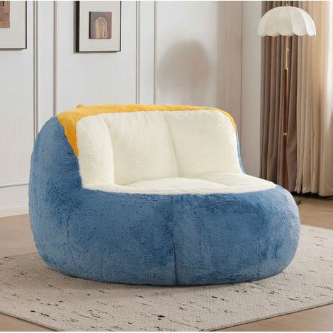Divano sacco grande multicolore in faux fur, imbottitura in schiuma HAVRYA (1/5)