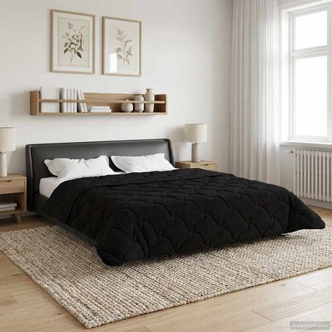 Ganzjahresbettdecke Gepolstert Schwarz 220 x 240 cm