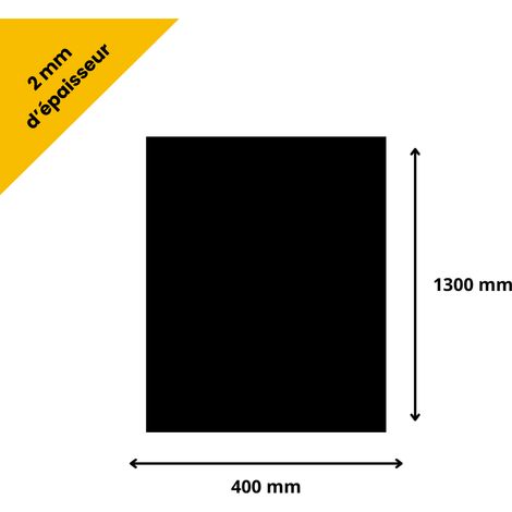 Plaque verre acrylique noir 2 mm - 40 x 130 cm (400 x 1300 mm) - Verre synthétique - Plaque PMMA XT - Plexiglass