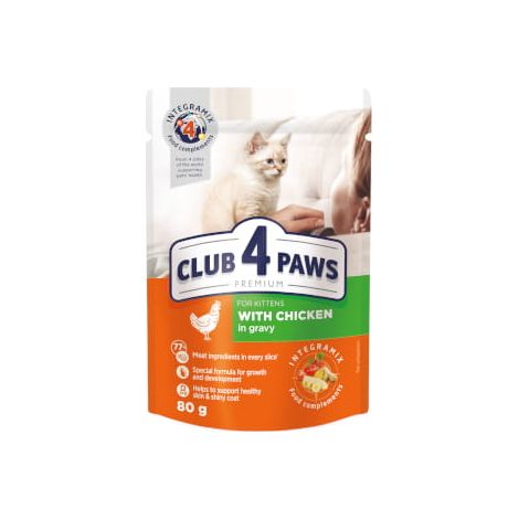 Club 4 Paws Premium Gatito con Pollo en Salsa - Sobre de 80 g