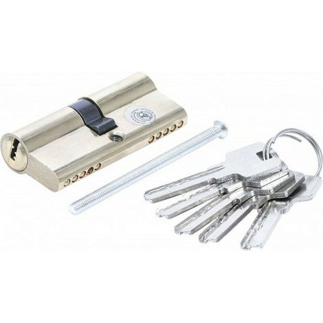 Cylindre De Serrure - Laiton - 70 mm - Pour Portes Standard - 5 Clés (1/3)