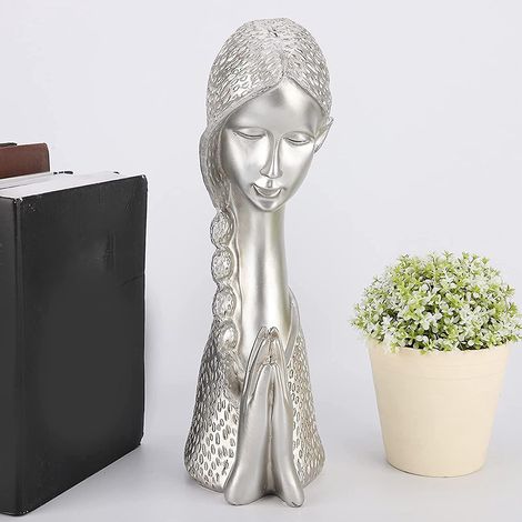 Statue eines betenden Mädchens, Gartenfigur mit Engel, Engelsfigur aus Kunstharz, Retro-Gedenkstatue