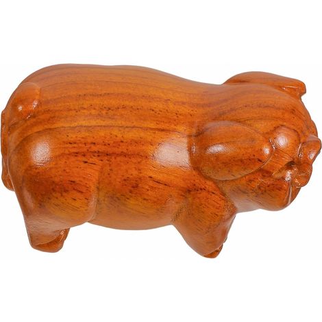Figurine Cochon en Bois de Huître Décorative Rustique, Ornement Créatif Facile à Ranger pour Bibliothèque ou Vitrine (1/5)
