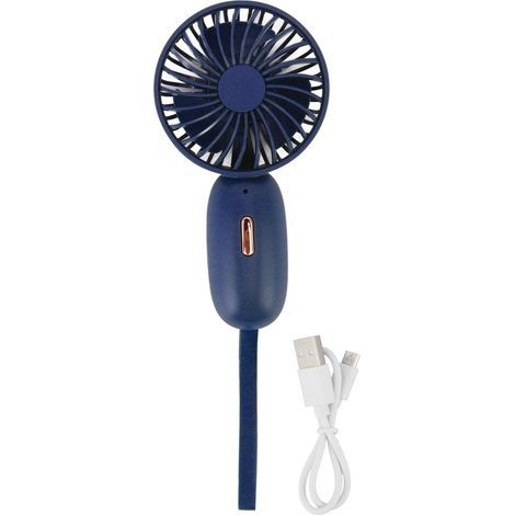 Ventilateur de Poche Rechargeable USB 3 Vitesses, Batterie 500mAh, Puissant et Mini pour Bureau Maison Voyage Bleu (1/5)