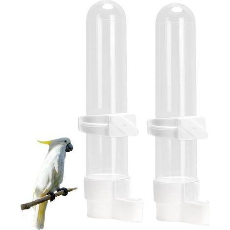 2-teilige Vogeltränke, automatischer Spender 120 ml, 2-in-1-Futterspender, für Papageien und Wellensittiche (1/5)