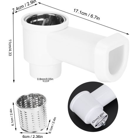 Juego de accesorios para picadora de carne n.º 5: 3 discos de corte de acero inoxidable, cuchilla de precisión (ABS + acero inoxidable, 373 g, incluye salida y varilla). (1/5)