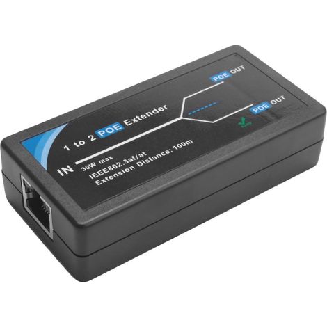 2-Port-PoE-Extender 10/100 Mbit/s mit IEEE 802.3Af-Standard