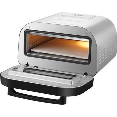 Kitchenchef – Four à pizza électronique 1700W – Pierre à cuire 32 cm – Température jusqu'à 400°C – Minuterie digitale 60 minutes