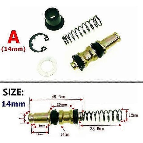 Kit de réparation de piston de maître-cylindre et de pompe de frein pour moto (12,7 mm, 11 mm, 14 mm, 16 mm) - Accessoires de réparation pour freins de véhicules motorisés (A-14 mm) (1/5)