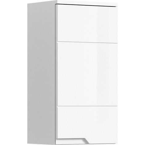 Solero Badschrank Wandhängend 1 Tür Weiß hochglanz, weiß. (1/5)