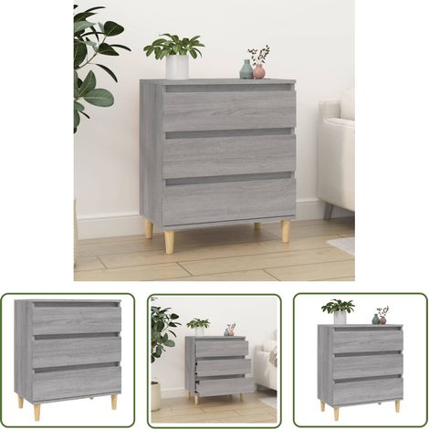 The Living Store Buffet Sonoma gris 60x35x70 cm Bois d'ingénierie - Buffet - Armoire - Meuble De Rangement - Commode - Salon (1/5)