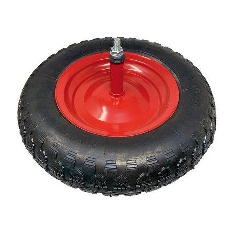 RUOTA PNEUMATICA X CARRIOLA HAND - 3.50X8 DISCO METALLO ASSE MM 12X260 +PFU- 1 kit