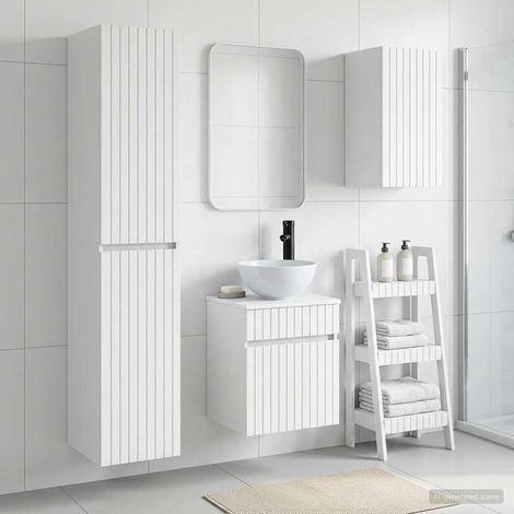 vidaXL Set di mobili per il bagno 3 pz Bianco 33 x 34,5 x 160 cm (1/5)