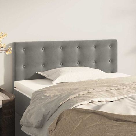 vidaXL Cabecero de terciopelo gris claro 90x5x78/88 cm (1/5)
