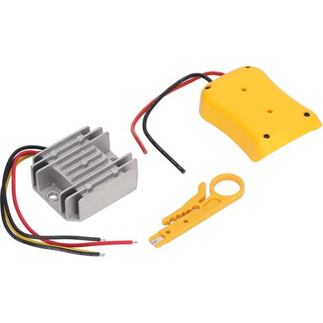 Convertisseur abaisseur de tension DC-DC 36W pour batterie DeWalt 20V vers 12V, adaptateur DIY à protection anti-surchauffe renforcée, ressort intégré. (1/5)