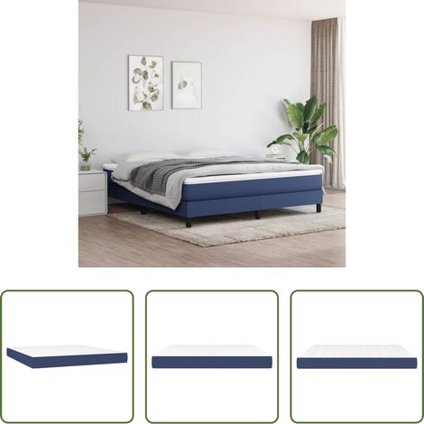 vidaXL Mousse confortable - Matelas de lit à ressorts ensachés fermeté moyenne Bleu 160x200x20 cm Tissu (1/5)