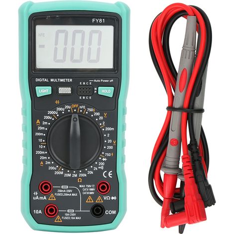 FY8 Multimètre Numérique Portable Testeur Tension Courant CC/CA Capacité Résistance (1/5)