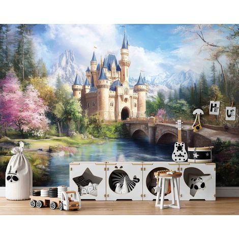 Fototapete Schloss Märchenhaft, für Kinderzimmer, 150 x 105 cm – Komplettset inkl. Kleister & Anleitung (1/5)