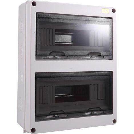 Boîte de jonction série HT 24 voies en polycarbonate étanche IP65, boîtier de distribution électrique extérieur en plastique HT-24 voies pour disjoncteur (1/5)