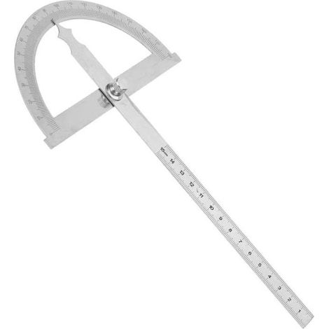 Outil de mesure d'angle, rapporteur 2 en 1, goniomètre d'angle, rapporteur, rapporteur en acier inoxydable (150 x 200 mm) (1/4)