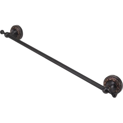 Porte-servie 50 cm, fixation murale avec vis, style élégant, installation facile pour salle de bain, cuisine, placard, petits espaces (noir) (1/5)