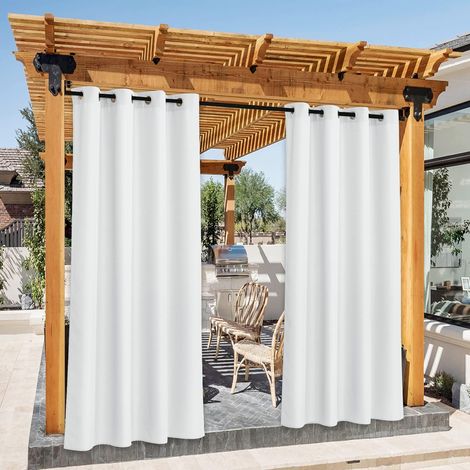 Lot de 2 Rideau Extérieur, Toile Imperméable avec Oeillet, Isolation Thermique pour Pergola