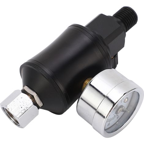 Régulateur de pression d'air avec filtre et manomètre, valve pneumatique réglable 1/4in pour pistolet pulvérisateur (1/5)