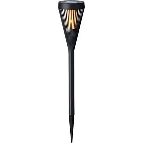 Piquet solaire torche 12 LEDs, noir, 10 x 46 cm