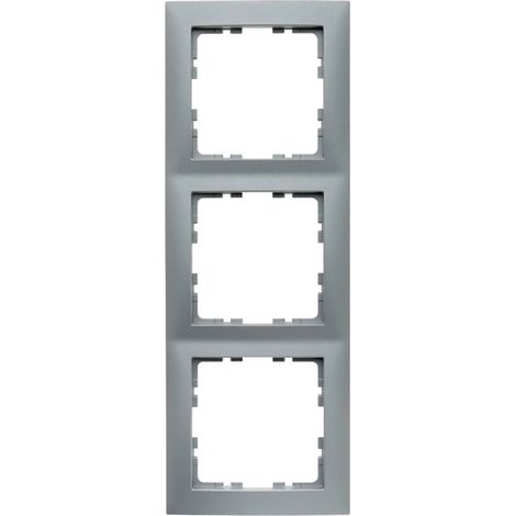 Cadre pour mécanisme à 3 éléments de la série « Berker S1 » IP20 80,5x223x9,5mm couleur aluminium mat