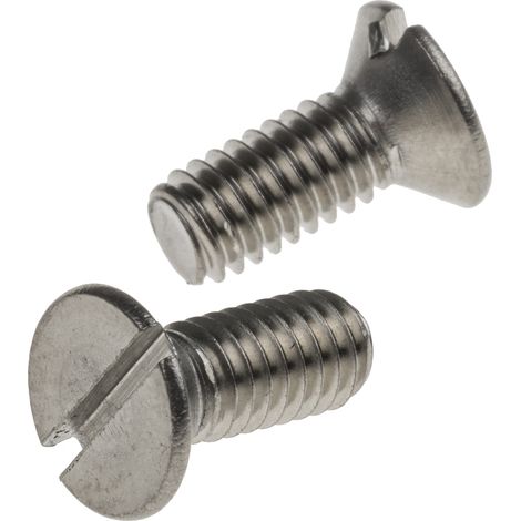 Vis à métaux RS PRO M4 à tête Fraisée fendue en Acier Inoxydable, 10mm ( Prix pour Sachet de 100 )