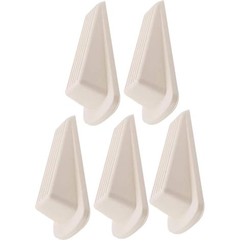 5 piezas de topes de goma antideslizantes para puertas de baño, blancos, para tipos de suelo duraderos y (1/5)