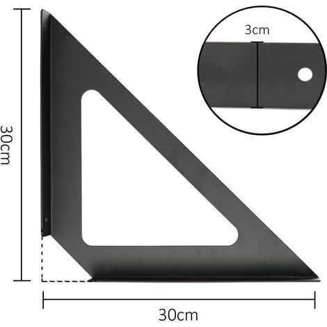 Equerre Etagere, Equerre Etagere Murale Angulaire de Fixation Angle Droit, Equerres Etagères Support en Fer Console our Fixation Murale / en 3 Tailles/ Noir/2 Pièces (3030cm, Charge Maximale 40kg) (1/3)