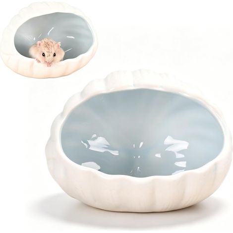 hamster house ceramic hiding place lovely seashell shaped habitat cool summer cave hamster ceramic house for hamster gerbil chinchilla dwarf hamster (1/5)
