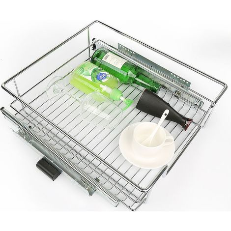 Tiroir Téléscopique Panier de Rangement Coulissant en Acier Pour Placard de 41cm