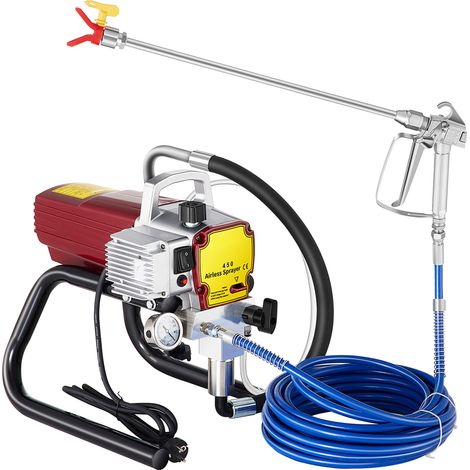Mophorn Pulvérisateur de peinture mural sans air 1500 W, kit de pistolet pulvérisateur électrique, pression de pulvérisation réglable de 22 Mpa, tuyau de 15 M, pour peinture murale (1/5)