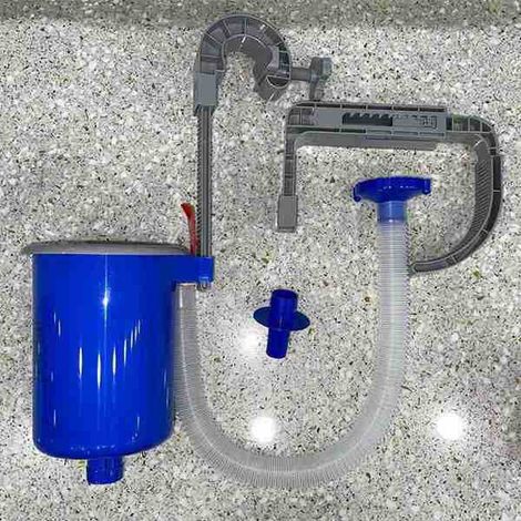 1 Set bestehend aus blauem und grauem Kunststoff-Poolskimmer, Schmutzfänger, Oberflächenreiniger und Poolschwimmer